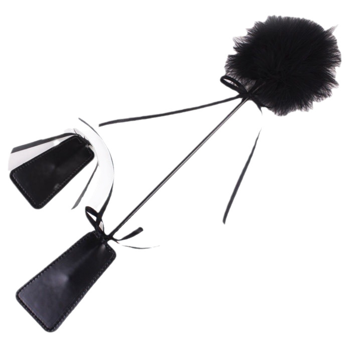 Dyed sexy feather racket double-sided teasing stick training SM private parts flirting massage slap ass PP one-piece delivery