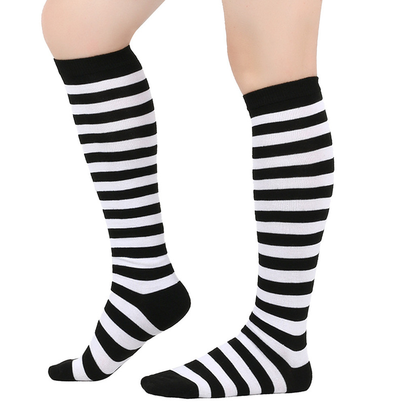Cross-Border E-Commerce Thick Woolen Socks, Leg Covers, Knee-High Socks, Non-Falling Mid-Calf Socks, Women's Fashionable Striped Calf Socks