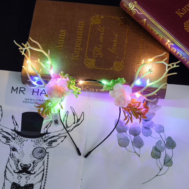 Nueva 14 lámpara pluma Orejas de conejo brillante aro pelo para empujar pluma brillante Ángel diadema