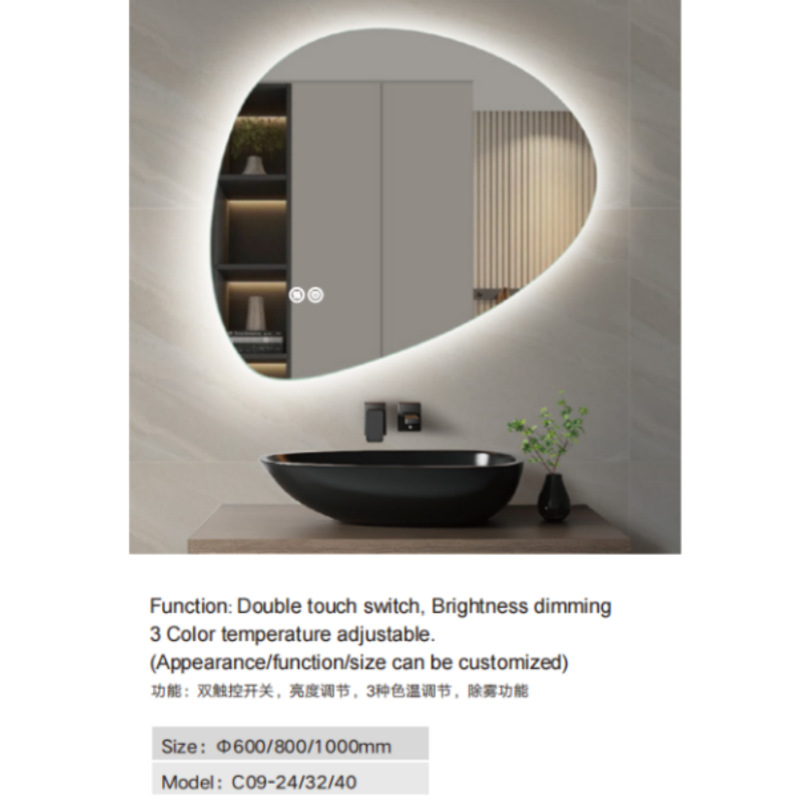 espejo de baño LED colgado en la pared espejo de baño anti-nebble con luz espejo inteligente de baño doméstico colgado en la pared espejo de baño