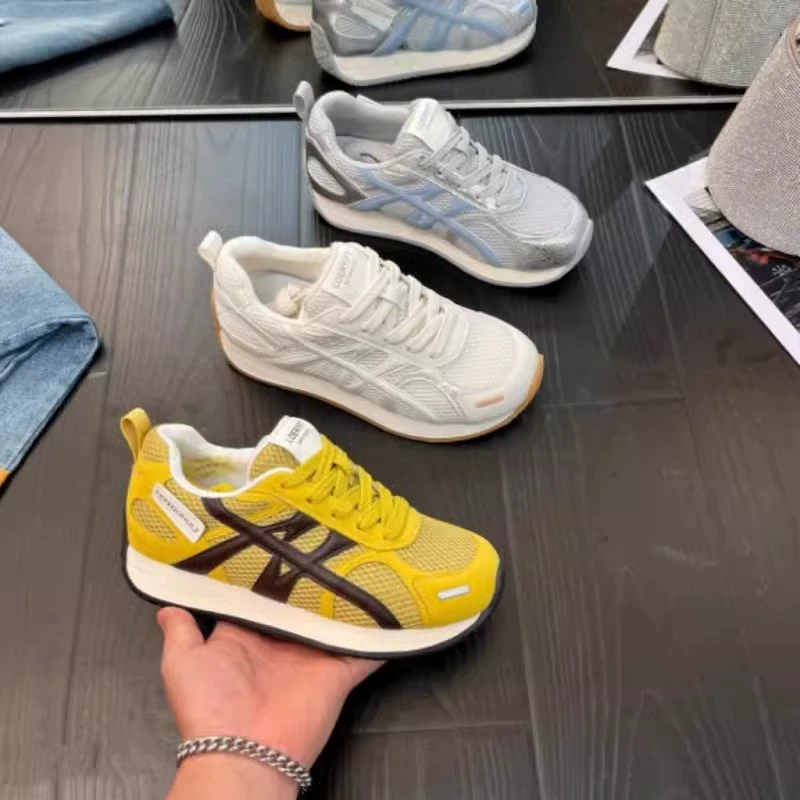 Дышащая универсальная повседневная обувь на толстой подошве, весна 2025, новый стиль, европейский динамичный стиль, обувь Форрест Гамп, спортивная обувь для женщин