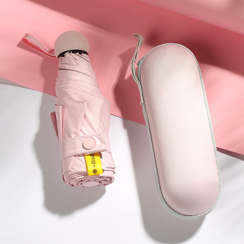 Mini plana seis paraguas de sol plegable protección solar paraguas de protección UV mujer publicidad personalizada pequeño paraguas de cápsula portátil