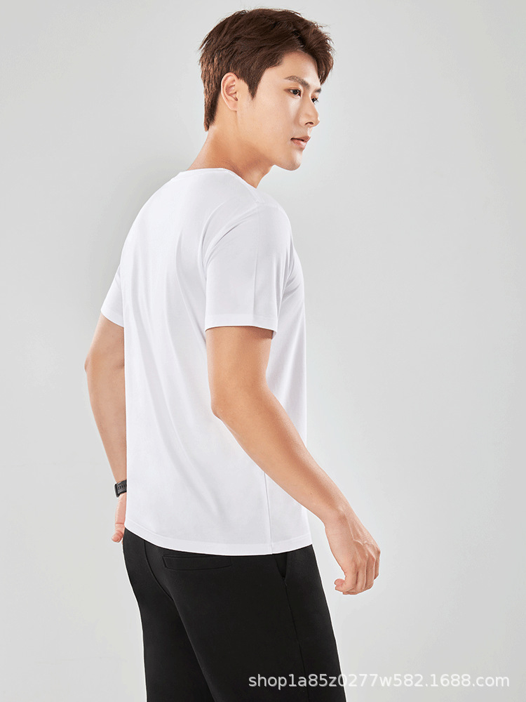 Nueva camiseta con sensación de hielo para hombre de manga corta Solona, camisa cultural, camisa publicitaria de letras, ropa de trabajo suelta de cuello redondo, impresión de letras