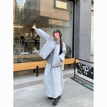 夹棉加厚长袖棉服外套卫衣女冬季新款半身长裙韩系时尚套装潮