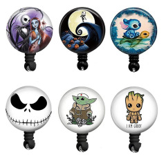 亞馬遜跨境熱銷多種創意卡通圖案滴膠logo可伸縮易拉得易拉扣