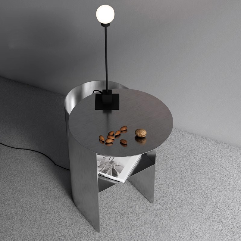 軽くて豪華な金属のベッドの頭の箱のステンレスの現代の簡単なソファーの小さい辺のいくつかの客間の寝室のベッドの辺の置物の角のいくつかの棚