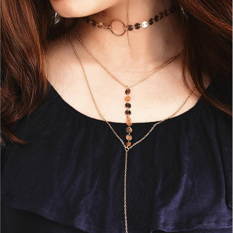 Elegant Lady Streetwear Geometric Alloy Wholesale Three Layer Necklace display picture 3