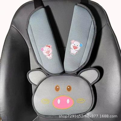 Kids Safety Belt Adjustment – Seat belt shoulder pad - grey-thickened-cotton-filled-shoulder-pads