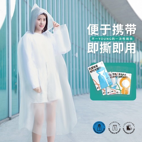 Time Card Raincoat Portable Disposable Palm Raincoat Full Body Protection Emergency Rainproof Transparent Wholesale Split