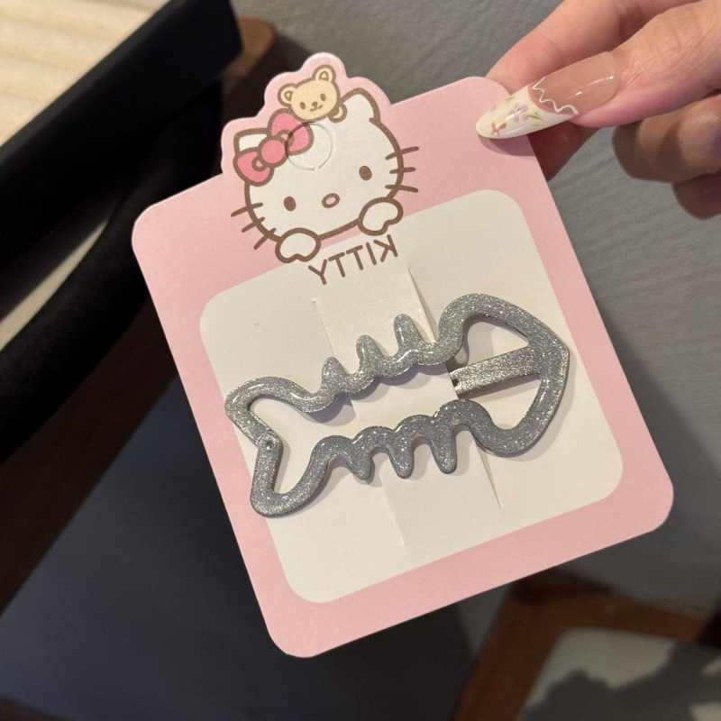 大号可爱甜酷辣妹鱼骨BB夹韩系碎发刘海夹卡通小众ins风侧边发卡|undefined