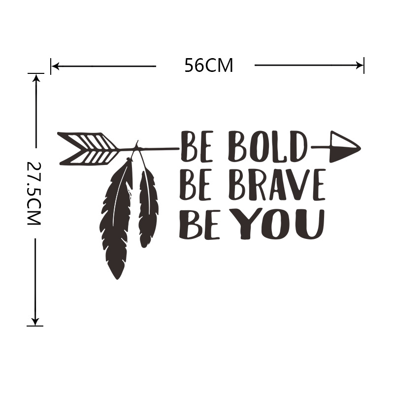 New Fashion Arrow Feather English Slogan Wall Sticker display picture 1