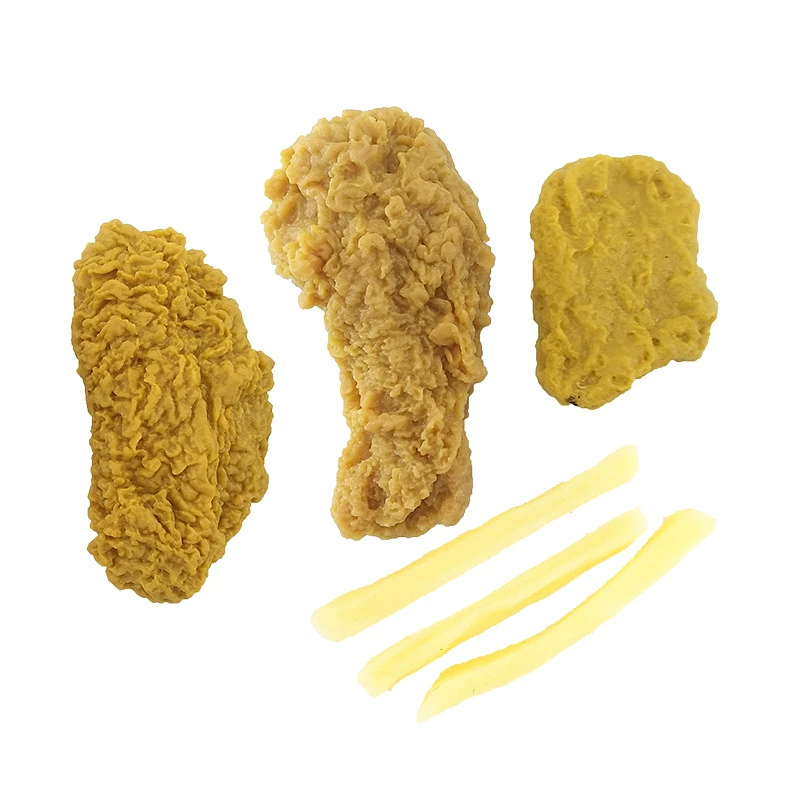 ПВХ имитация куриных ножек куриные крылышки модель подвеска веселая рисовая фри