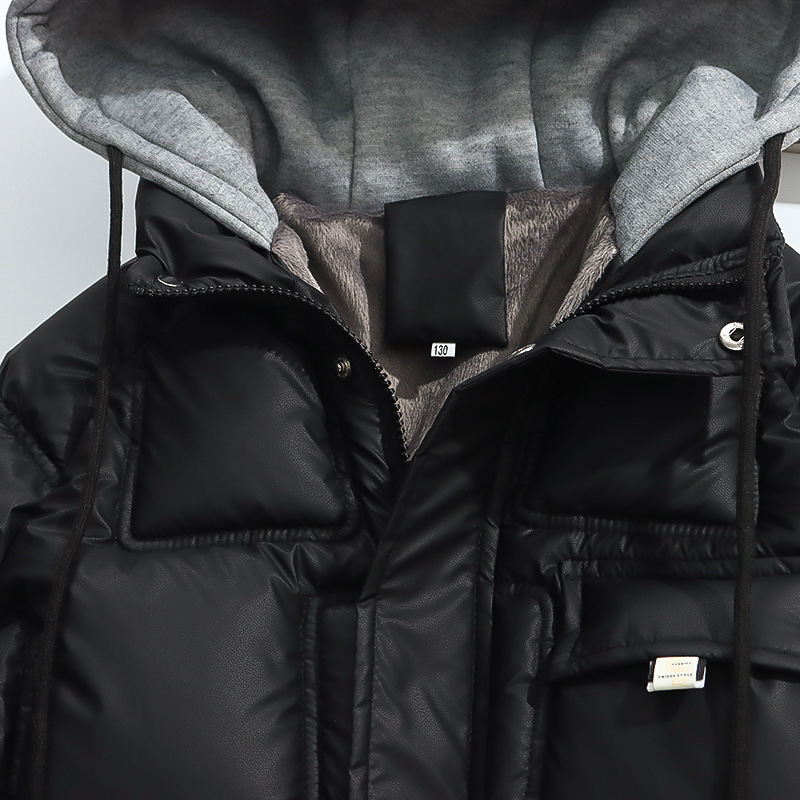 Varm vinterjacka för barn med huva och bomullsfoder_voghion.com