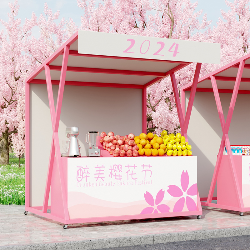 Outdoor Night Market Stall Rack Market Promotion Shelf Food Street Display Rack Commercial Street Booth Rack Square Stall Rack