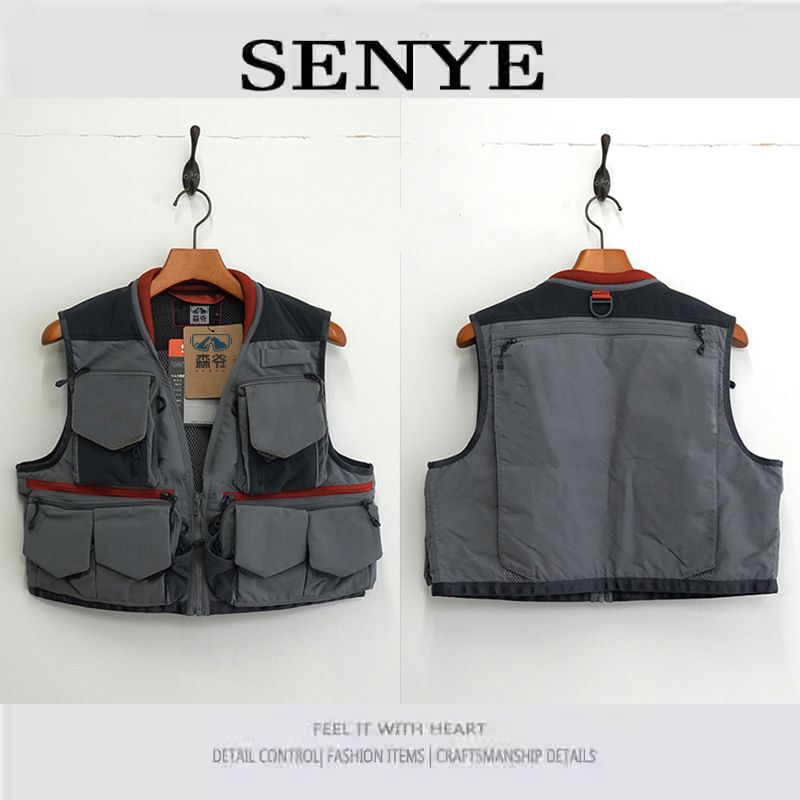 Outdoor Trendy Brand Multi-Functional Vest for Men and Women, Fishing Gear, Fishing Clothing, Japanese Style Camping Multi-Pocket Vest
