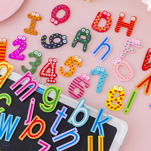 Colorful children's magnetic alphabet stickers, children's fun early education number stickers, absorbable blackboard magnetic toys manufacturers wholesale