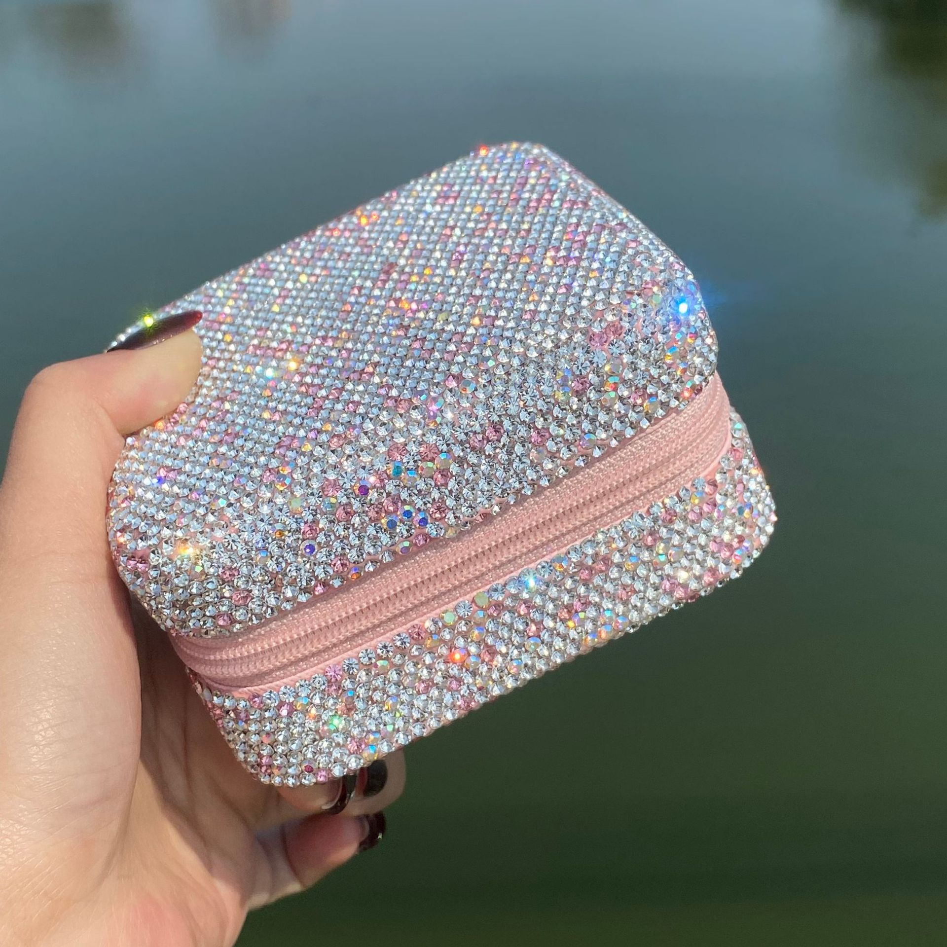 253g Weight Jewelry Boxes Classification Leather Material Glittery, Solid Color Pattern Leather Glittery Solid Color Jewelry Boxes 1