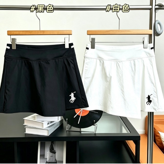 Summer new style women's A-line short skirt with pony embroidery, sporty and casual, high-waisted, slimming, quick-drying, anti-exposure half skirt
