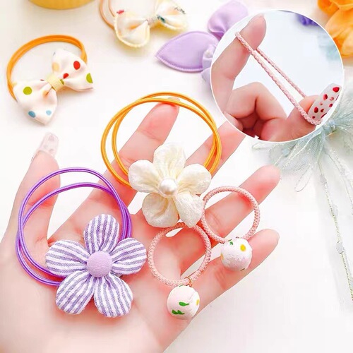 Bow knot headband children's rubber band large intestine hair rope sweet little girl hair tie children's hair band headband wholesale
