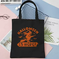Кросс-бордерные горячие продажи интересной ведьминой графикой сумка Ghost Хэллоуин принт холщовая сумка для покупок
