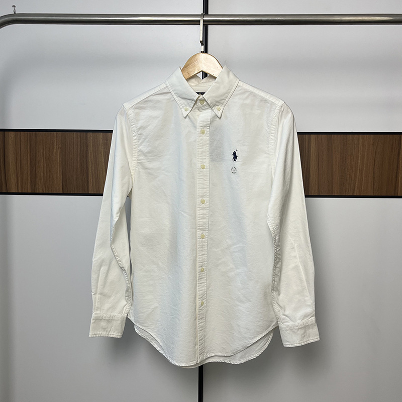Foreign Trade Rl Unisex Oxford Cloth Shirt with Pony Embroidery, Pure Cotton Casual American-Style Long-Sleeve Top for Spring Foreign Trade Rl Unisex Oxford Cloth Shirt with Pony Embroidery, Pure Cotton Casual American-Style Long-Sleeve Top for Spring