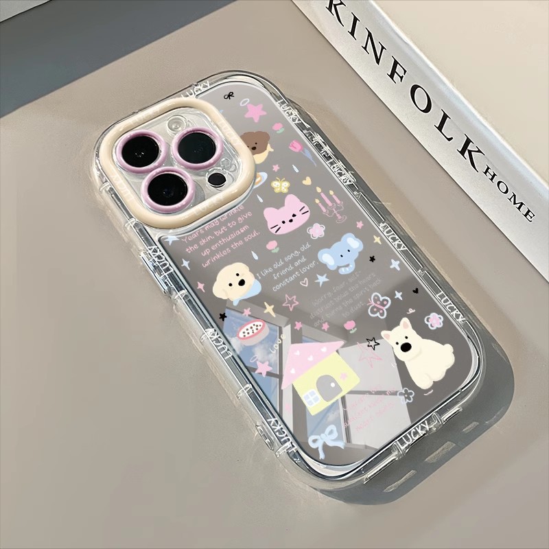 Cute Little Animal Cartoon Phone Case Suitable For IPhone 16 Pro Max, 15, Anti-drop 14/13 Silicone 17_voghion.com