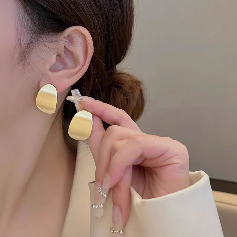 Aretes de metal irregulares de alto nivel de lujo ligero femenino nicho sensación de diseño de red temperamento exagerado aretes de aretes