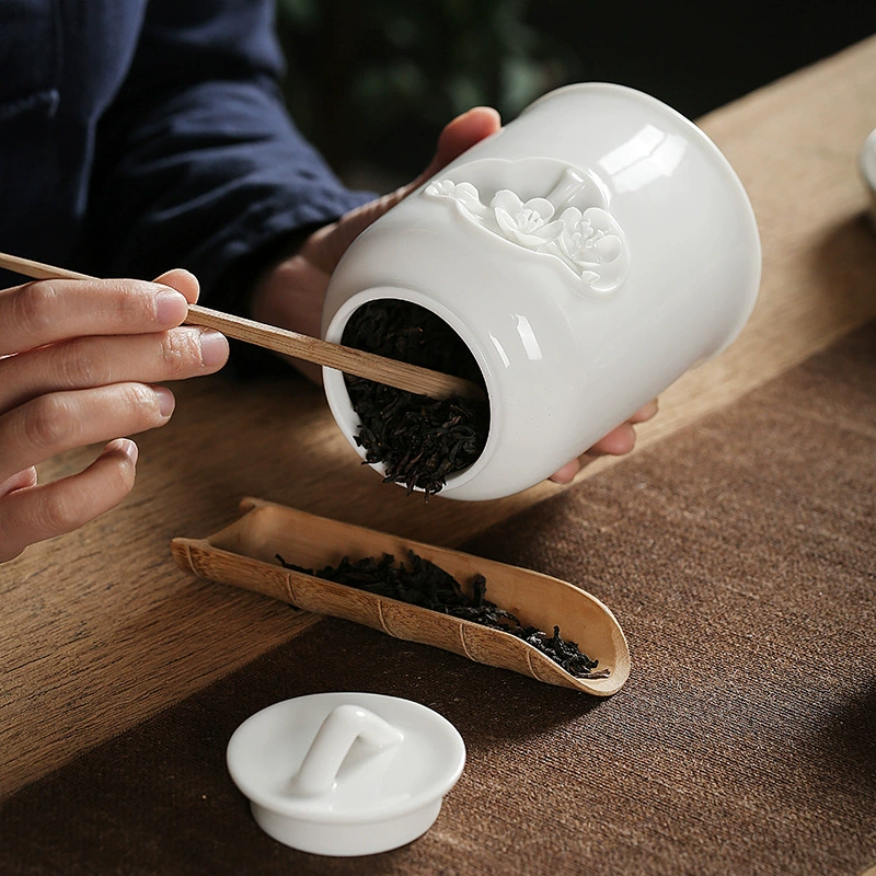 Керамика Jingdezhen ручной работы трехмерная рельефная любовь цветок банка Zen запечатанный банок для хранения искусство декоративные украшения