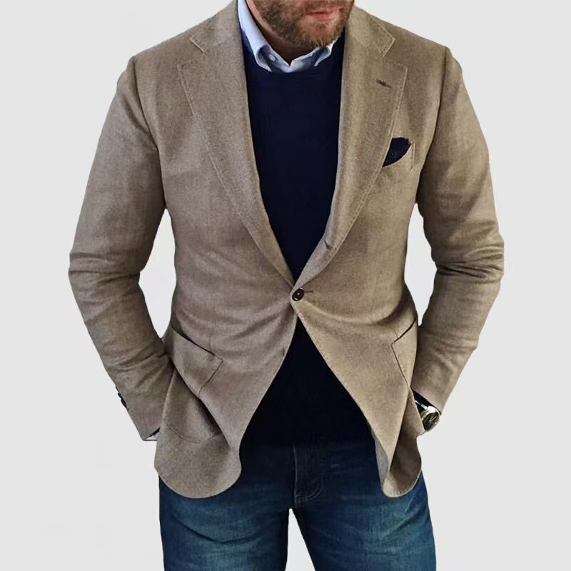 Cross-Border New Men's Clothing Slim Men's Retro Commuter Suit Tops Jacket European Size Wedding Party Suit Cross-Border New Men's Clothing Slim Men's Retro Commuter Suit Tops Jacket European Size Wedding Party Suit