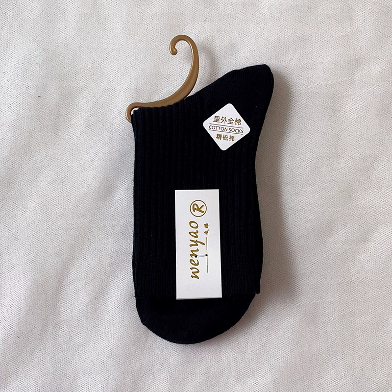 Demi-Season Cotton Knee Socks, Unisex, Deodorized Sweat-Absorbent, Size 39–44