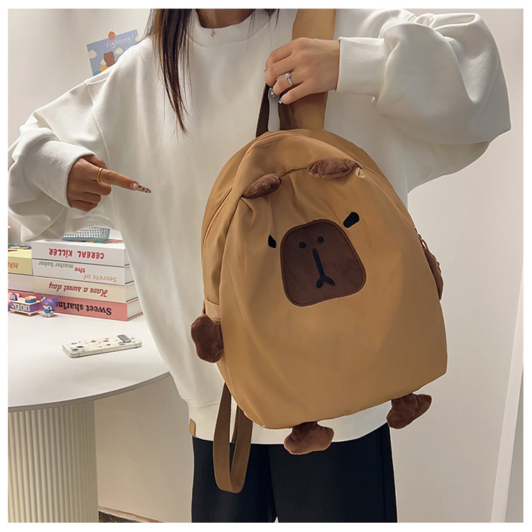 Backpacks, capybaras, niche design schoolbags, cute Capibara backpacks for college girls, cute brown bear trendy backpacks undefined