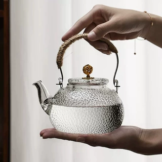 锤纹玻璃茶具套装提梁壶泡茶壶家用日式煮茶壶茶杯整套围炉煮茶
