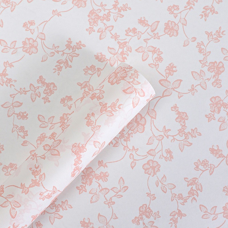 Papel de regalo floral impermeable de estilo europeo para el Día del Maestro, impreso con un elegante diseño floral para empaquetado de ramos de regalo en floristerías.