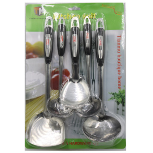 Kitchen Supplies Tianmu Stainless Steel Cooking Spoon Shovel Sanding Handle Kitchenware Hot Pot Spoon Shovel Spoon Shovel Set