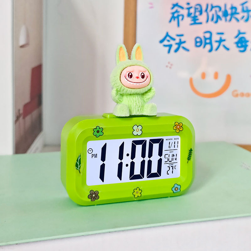 ミニ学生目覚まし時計、かわいいタイミング、多機能ポータブル寮デスクトップコンパクト卓上時計電子目覚まし時計|undefined