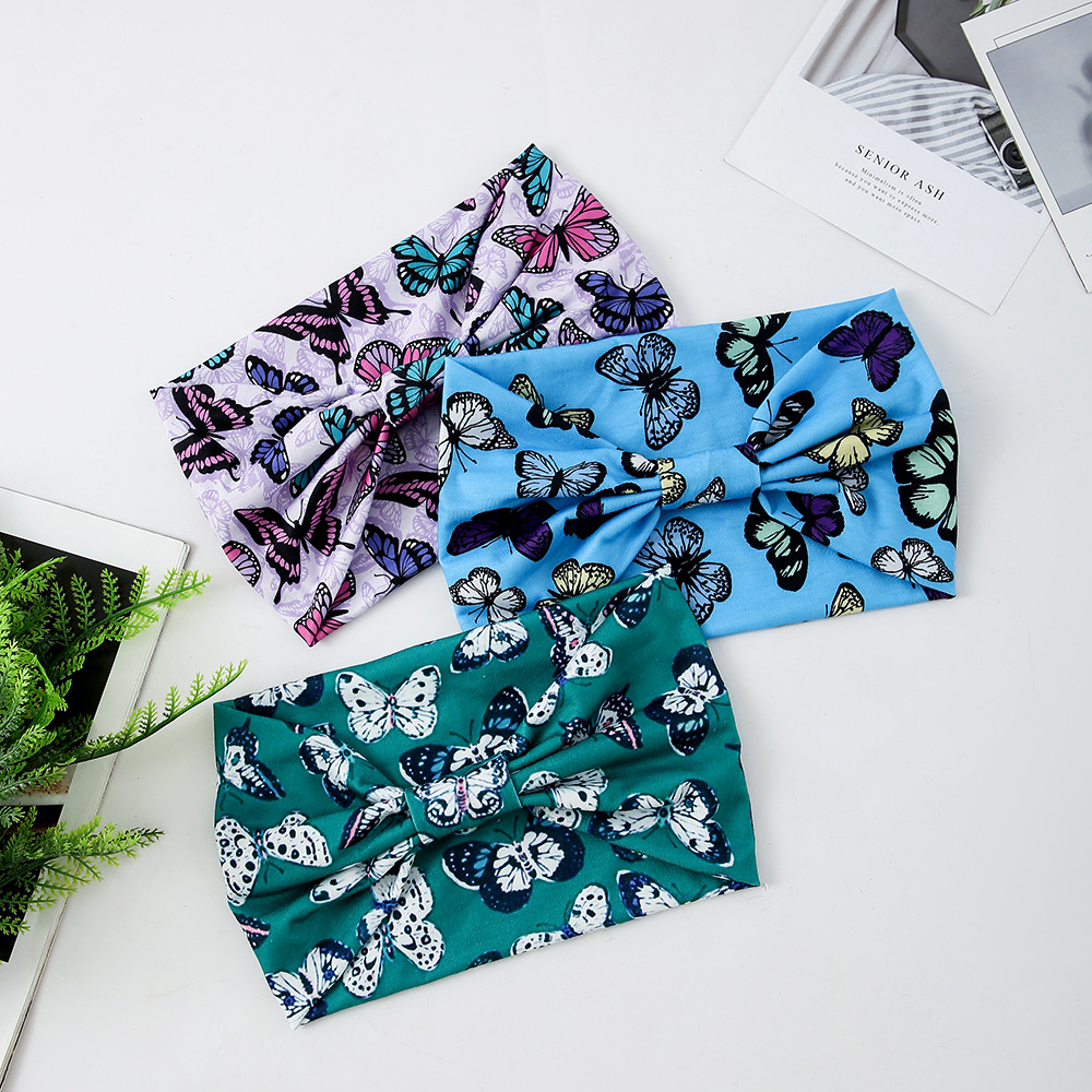 Women's Ethnic Style Butterfly Polyester Printing Bowknot Hair Band display picture 2