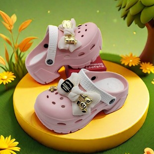 Super Thick-soled High-heeled Sandals Women's Breathable All-match Songcake Hole Shoes Elevated 7cm Dung-feeling Sandals Beach Summer