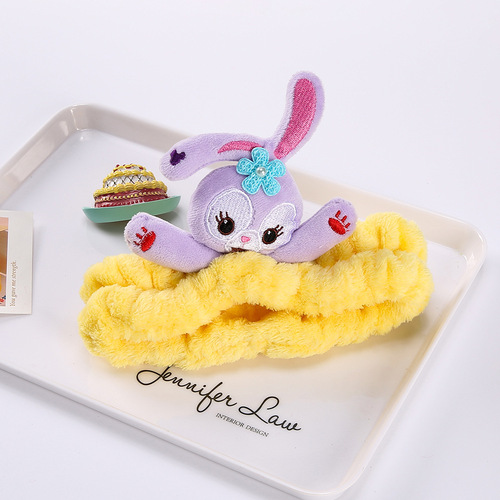 Korean Purple Star Dew Rabbit Doll Headband Yoga Sports Temperament Headband Plush Live Broadcast Hairband