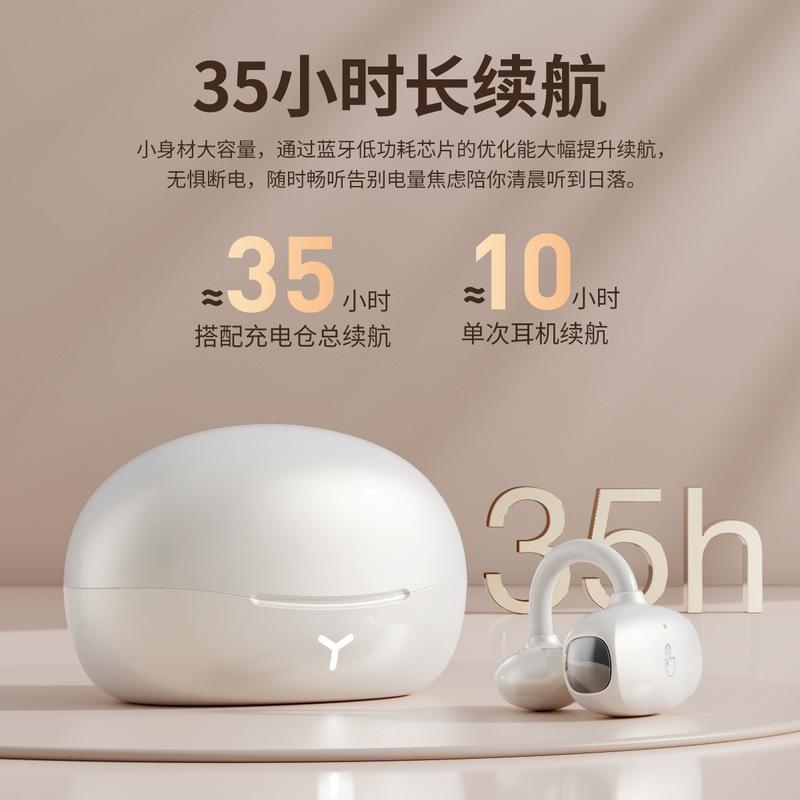 イヤークリップ型Bluetoothヘッドホン、非インイヤー型、高級感、痛くない、ワイヤレス、長時間バッテリー、イヤークリップ、ランニング、スポーツ、音楽用ヘッドホン|undefined