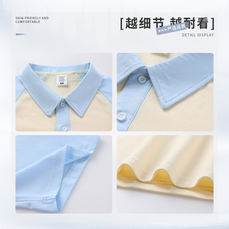 夏半袖poloシャツカスタム教育作業服幼稚園教師園服折り襟tシャツ工衣印ロゴ|undefined