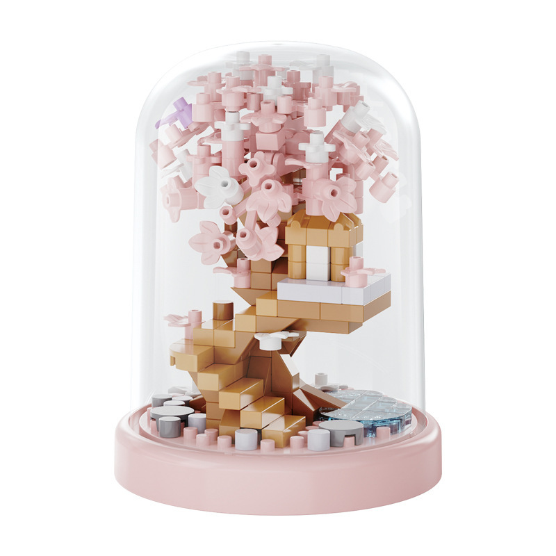 Compatible con Lego Sakura Tree House Street View Bloques de construcción Flor eterna Decoración en macetas Juguetes educativos para niños Regalo para niñas