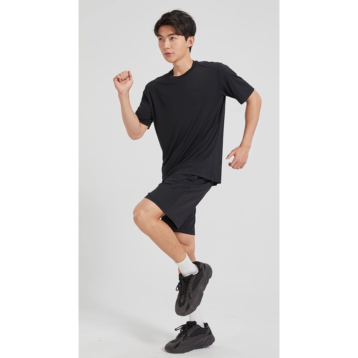 Camiseta deportiva de hombre de verano, pantalones cortos de manga corta, entrenamiento de acondicionamiento físico, examen físico, comercio exterior al por mayor transfronterizo