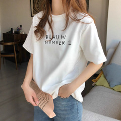 ホワイト Tシャツ レディース 半袖 2025 夏 フロントショルダー 純綿 ルーズボトムシャツ 着痩せ シンプル トップス