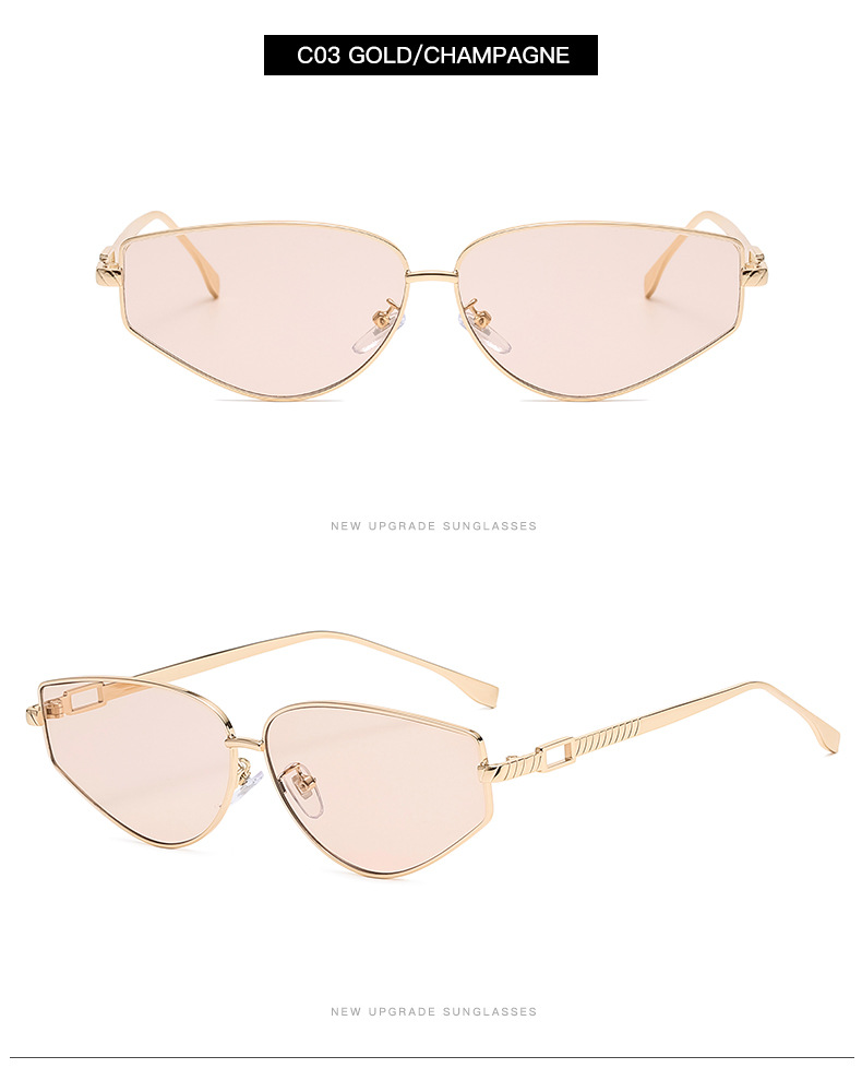 Trendy Metal Cat Eye Sunglasses - Image 11