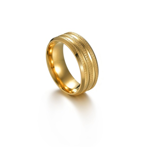 Cross-border rings Vietnamese sand gold rings Frosted flower rings for women Stainless steel gold-plated couple rings jewelry wholesale