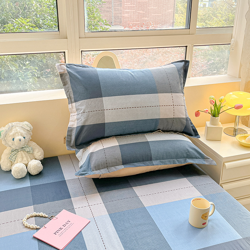 Funda de almohada fresca pequeña de algodón puro Un par de fundas de almohada para el hogar individuales 48x74cm Funda interior de núcleo de almohada de algodón Student 4