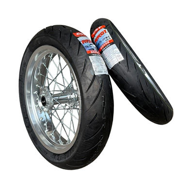 front 110/70-17 and rear 140/70-17 | Motorcycle wheel hub