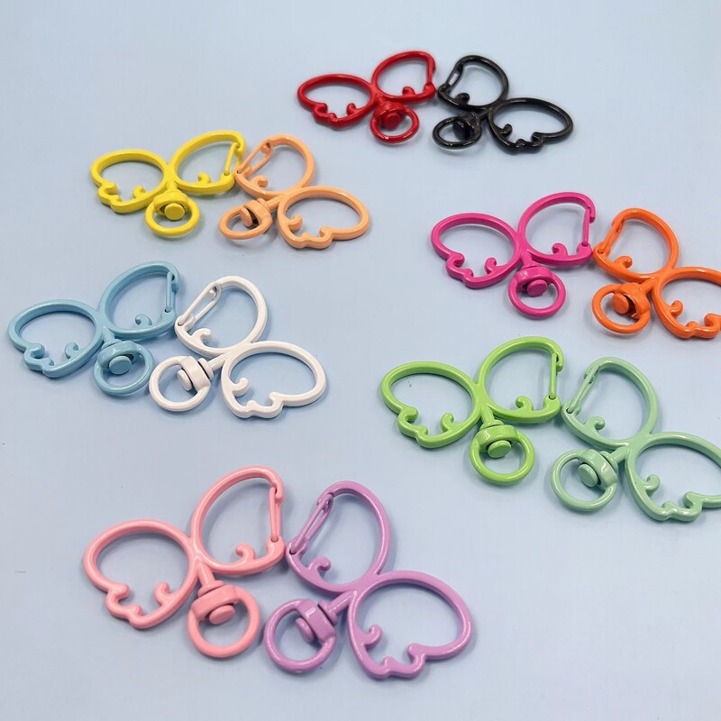 Colorful Butterfly paint keychain lobster buckle dog buckle spray paint diy handmade pendant jewelry buckle jewelry accessories