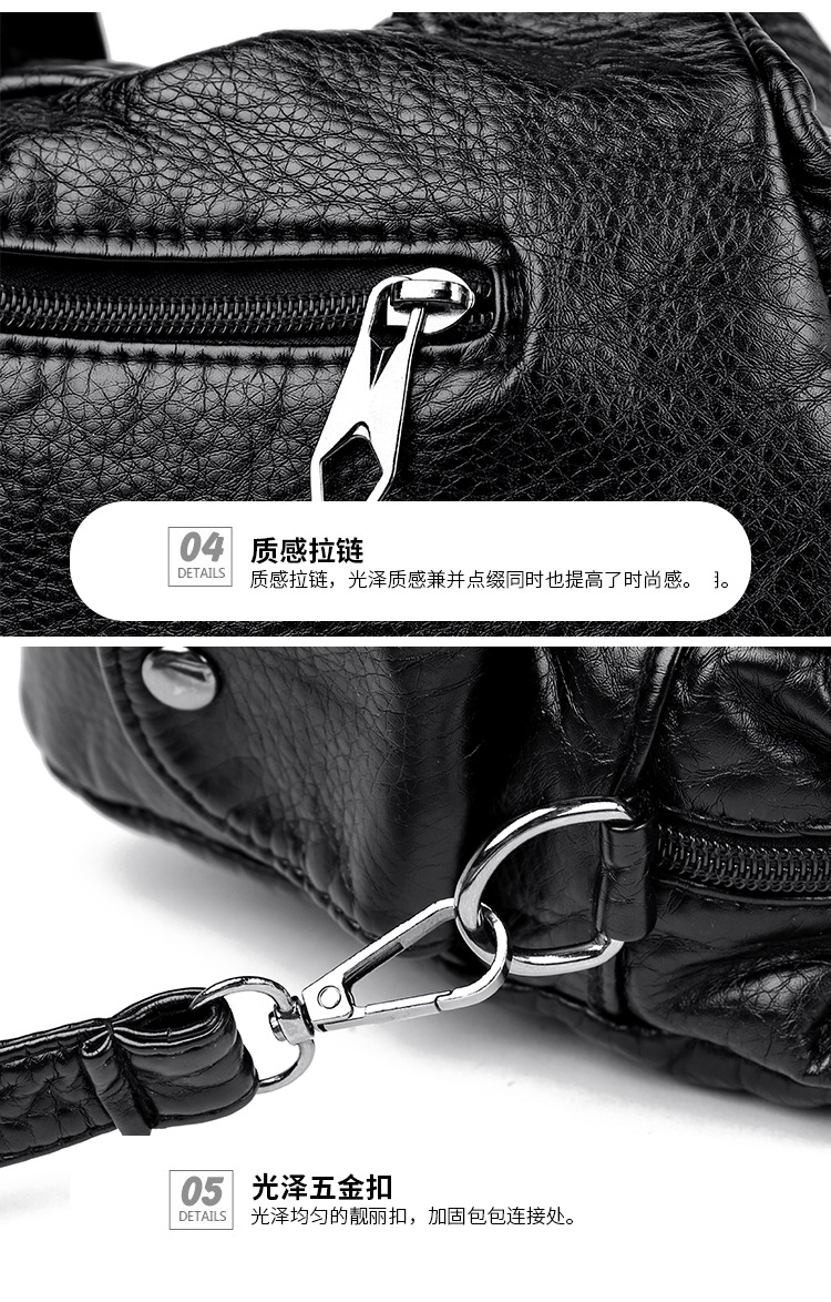 2023 New Mom Commuting Large Capacity tote handbag, washed leather pu women's bag, polyester single-shoulder bag undefined