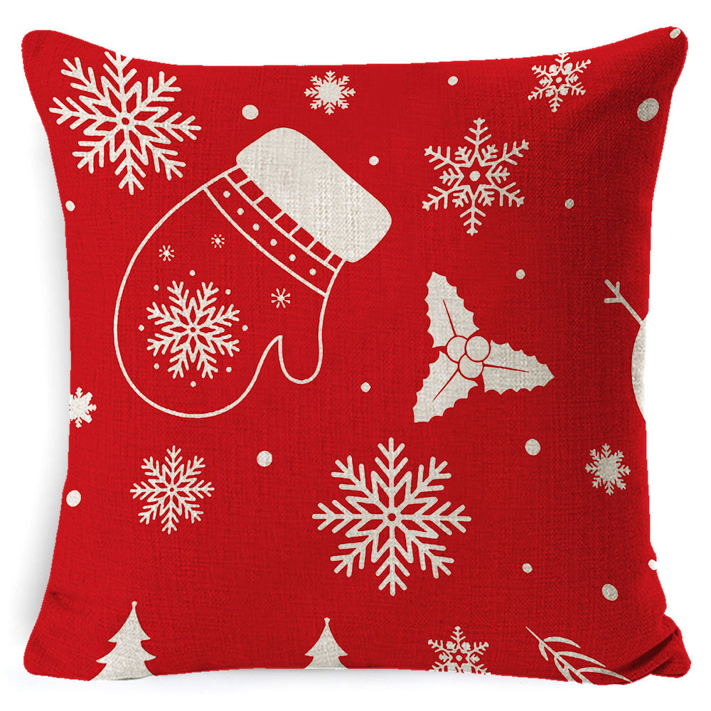 Amazon popular hogar suministros Navidad funda de almohada nórdico Plaid Lino cojín sofá